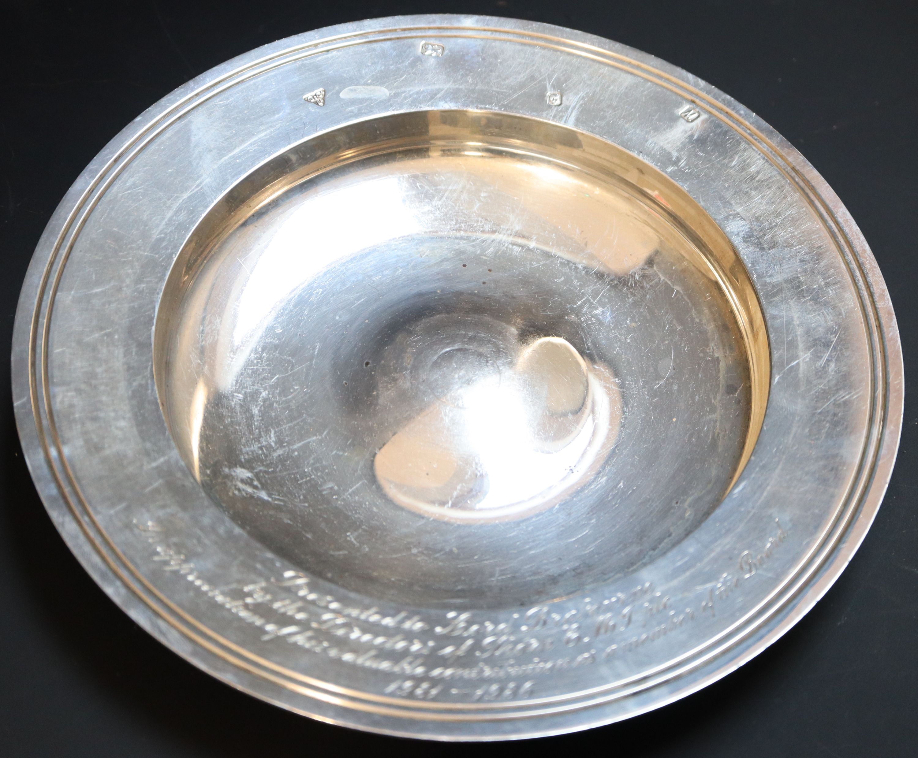 A modern silver Armada dish, by Garrard & Co, London, 1896,with presentation inscription to Lord Brabourne,